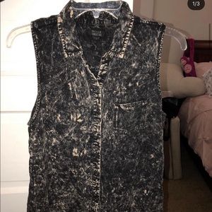 Collared, button up, distressed tank from PacSun